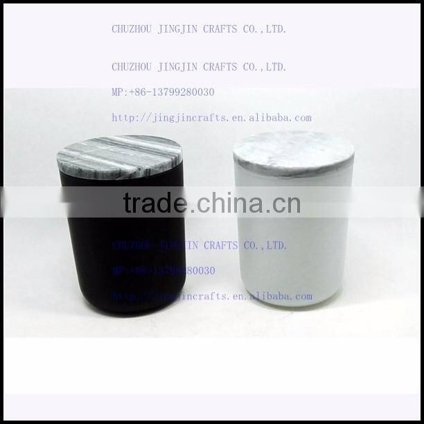 2017 trendy hand cut solid black glass candle holder