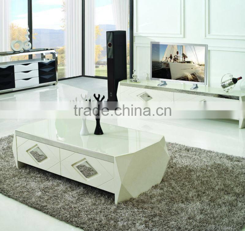 C332 living room furniture glass top wood coffee table