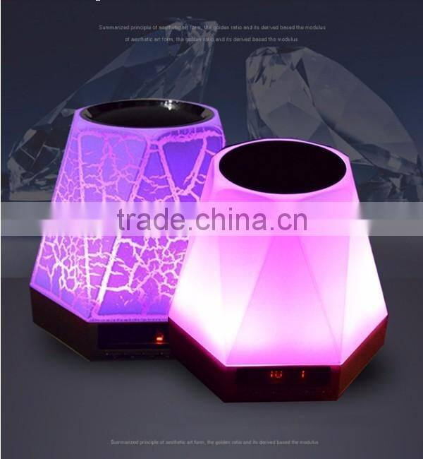 Colorful dazzle LED light Mini Crack bluetooth speaker with LED clock