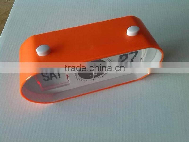 Flip-Date Retro Alarm Clock With Calendar/date table clock/table alarm clock