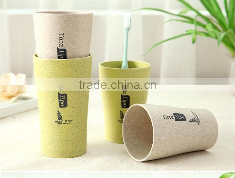 New design natural Environmental protection wheat biodegradable cups for brushing teeth