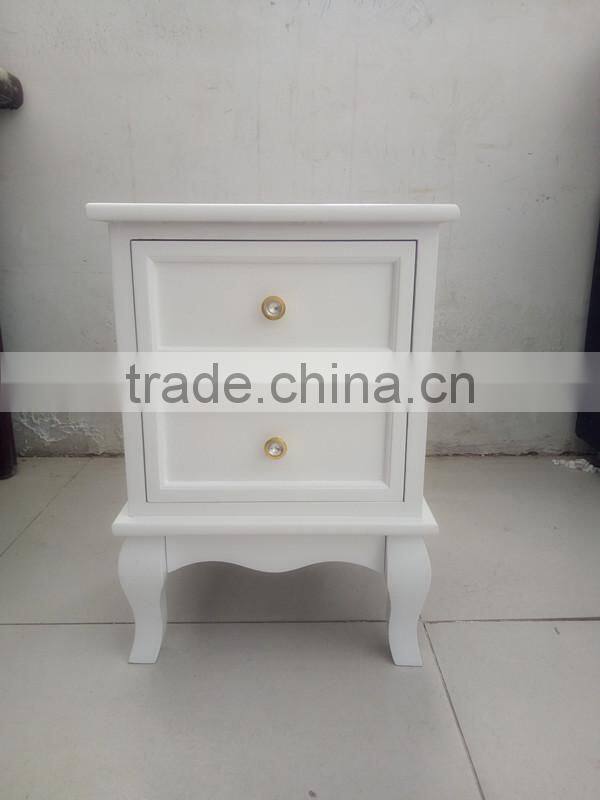 White Two Drawers Wooden Cabinet for Living Room Furnitures