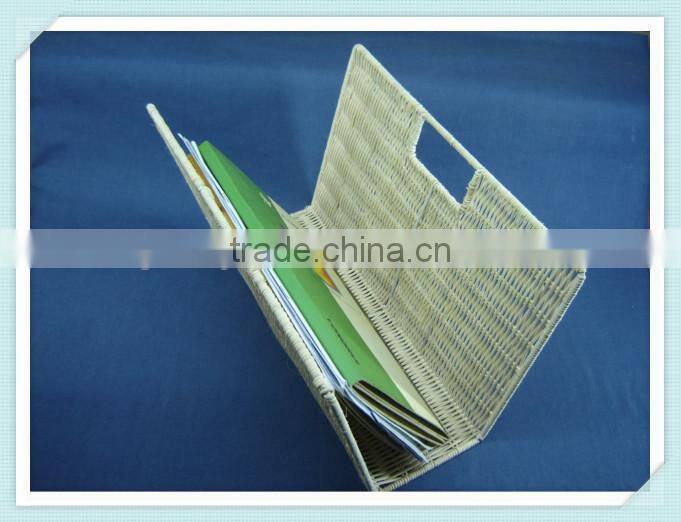 White rattan storage holder