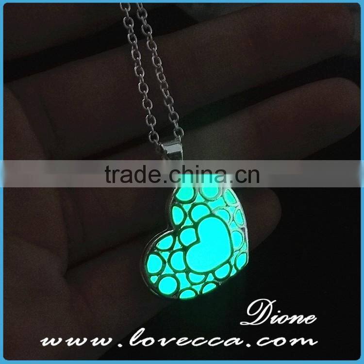 New fashion glowing crystal heart necklace for sale