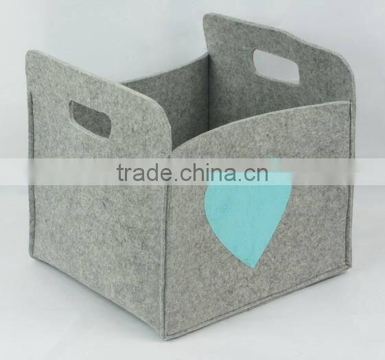 2016 Newest Decorative Grey Felt Documents Storage Basket(Large)