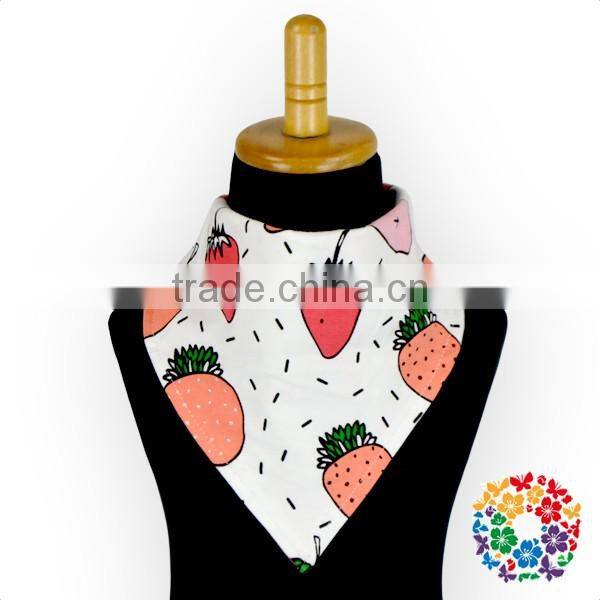 Wholesale baby bib furit/animal printing soft 100% cotton bandana drool bibs