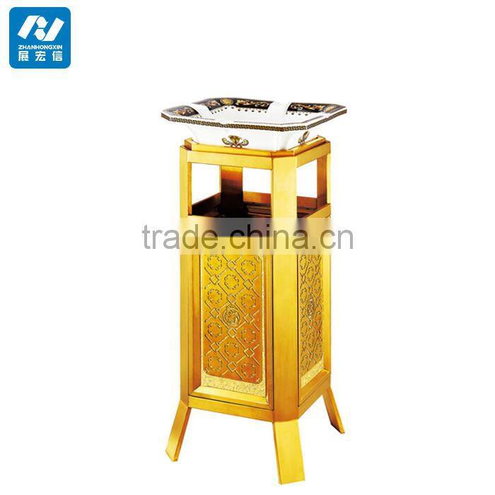 Outdoor park or street standing metal garbage bin