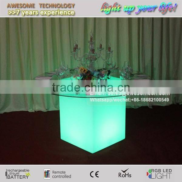 LED Light Up Wedding Table Lighted Glass Wedding Hall Table Wedding Lighting Table