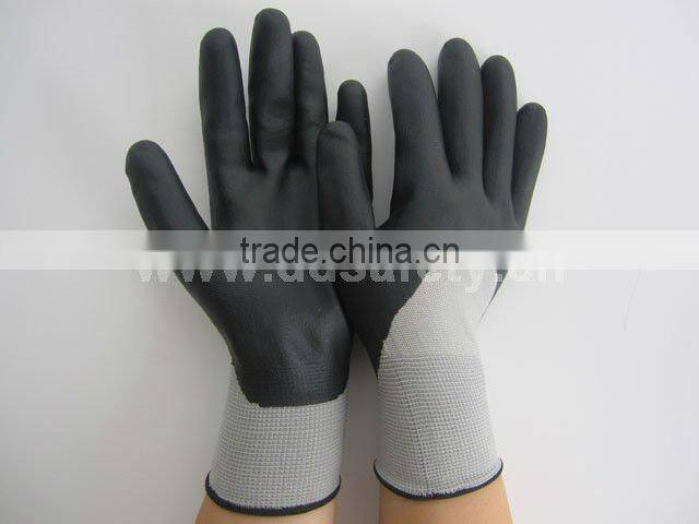 DDSAFETY Black Nylon With Black Ultra Foam Nitrile Glove With High Quality