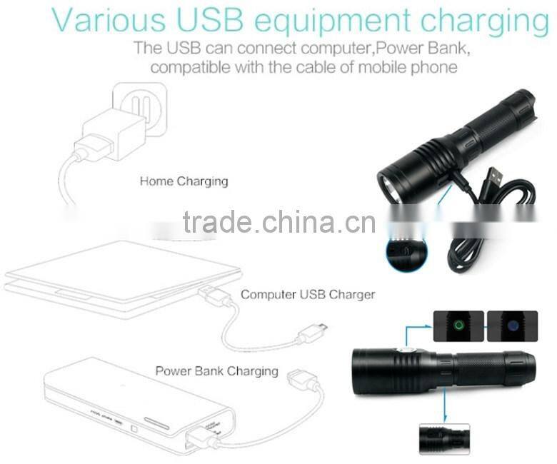 Uniquefire 1602 1000LM high brightness USB chargeable LED flashlight