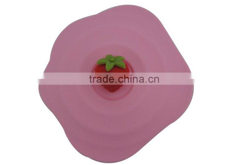 Cute strawberry Silicone Watertight Cup Mug Lid Cover