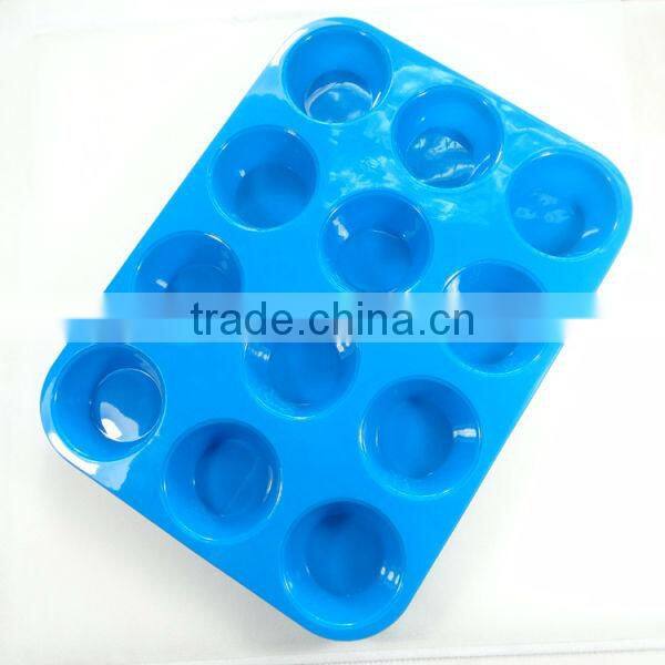 Microwave baking pan | 12-cavity muffin pan | silicone cake pan factory in Shenzhen China