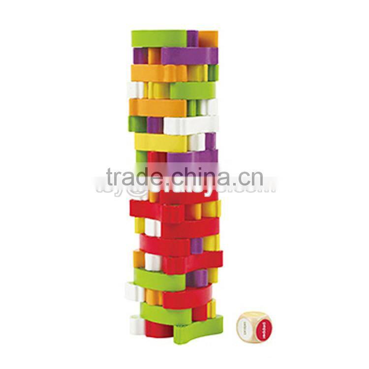 Customize educational shape building wooden children stacking blocks W13D026
