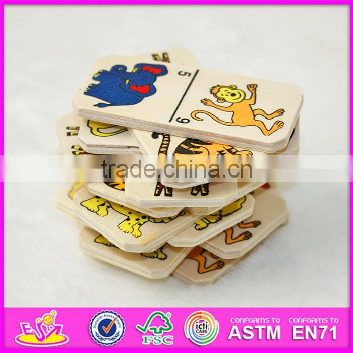 2016 hot sale educational children wooden domino building blocks W15A067