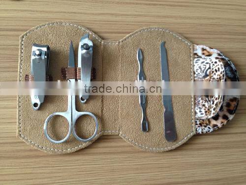 7pcs leopard gifts stainless steel Manicure Set/manicure kits/Beauty Kit metal category