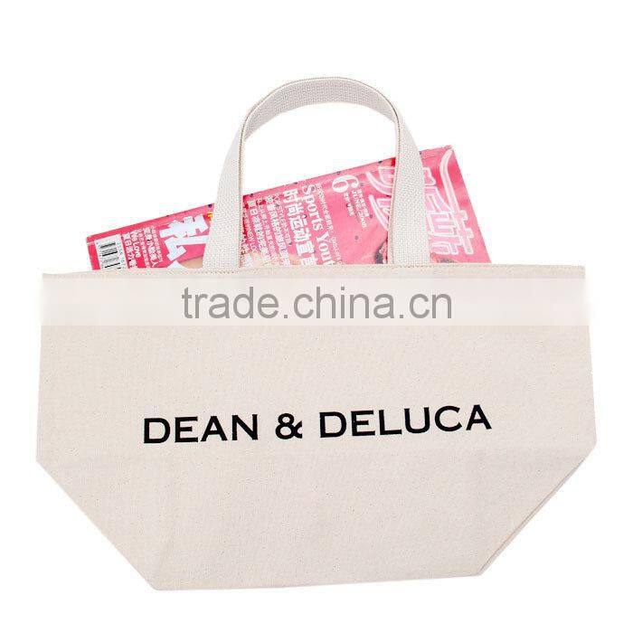 Organic Cotton Customized Logo Large Capacity Canvas Shopping Tote Bag