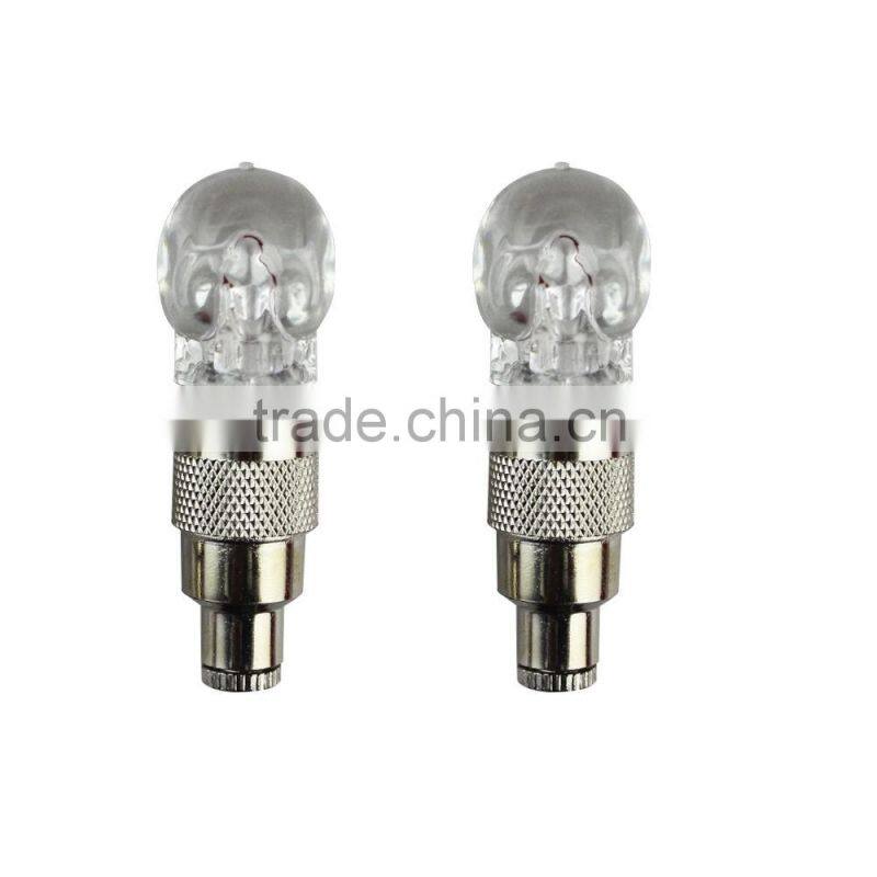 2016 Skull Head led Bike Bicycle Car Motorcycle Wheel Valve Stem Cap tire Motion Neon Light lamp