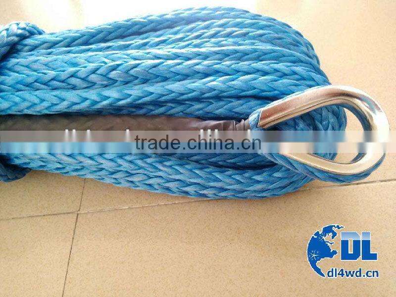 GZDL 4WD 14mm*30m electric winch rope 4x4 auto parts synthetic winch rope synthetic 4x4