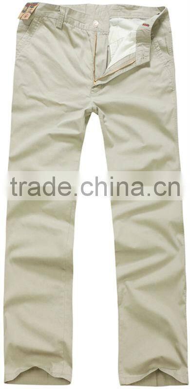 Mens' 100% cotton poplin casual straight pants