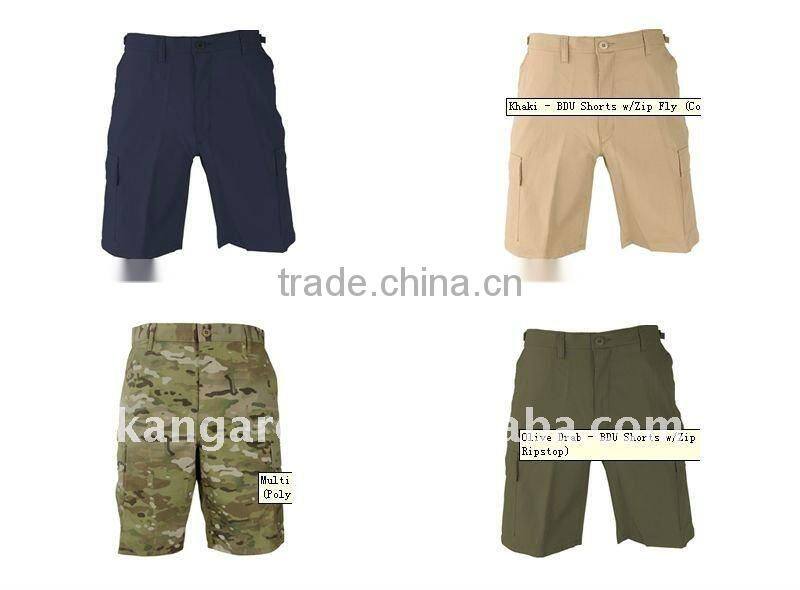 Polyester/Cotton Ripstop army woodland camo BDU Shorts