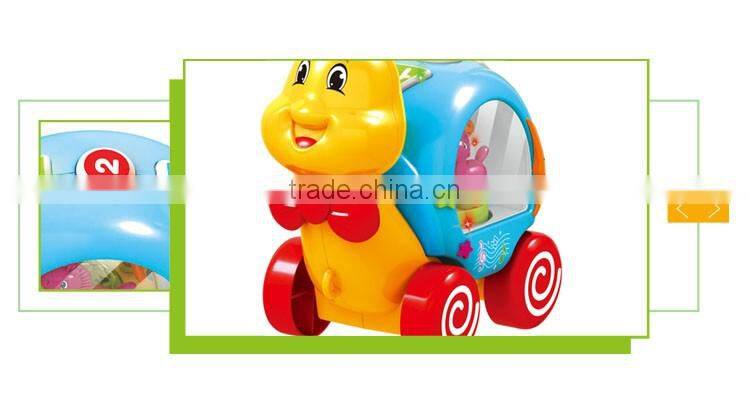 Top selling cartoon snail music high quailty kid car push handle