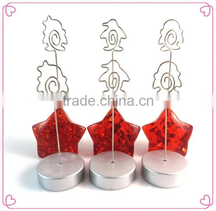 New Design OEM tree Shaped Wooden Base Memo Clips