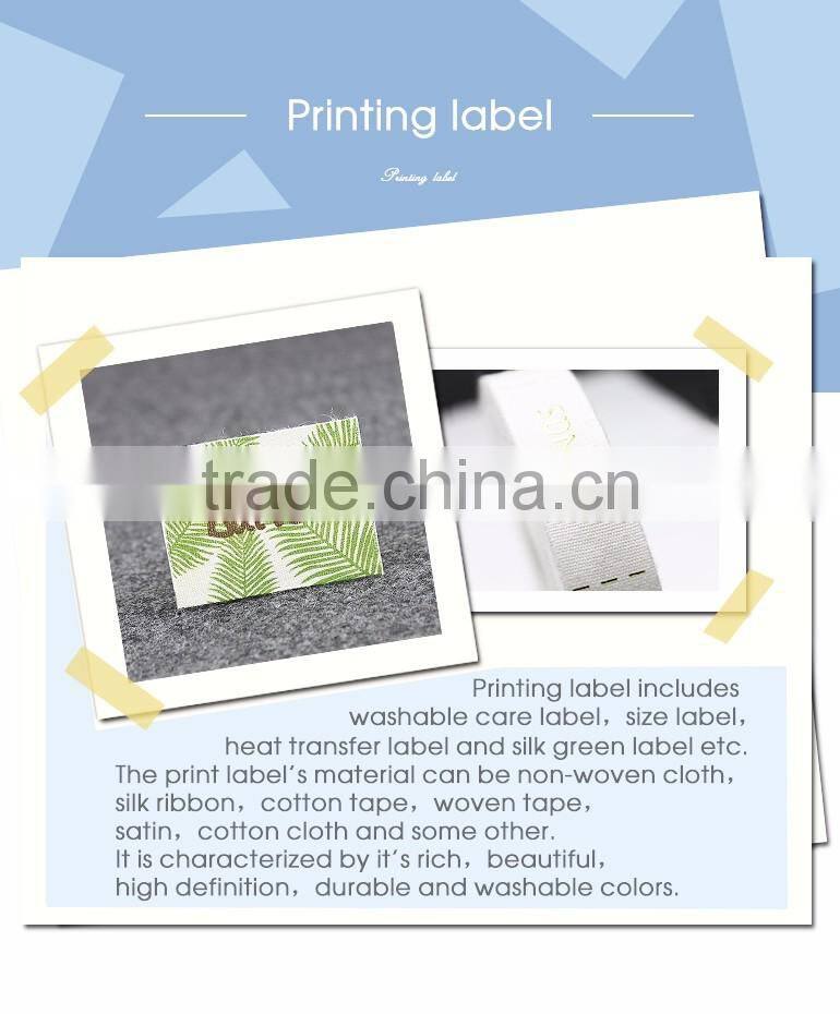 Factory Price Color Printed Cotton Label for clothing