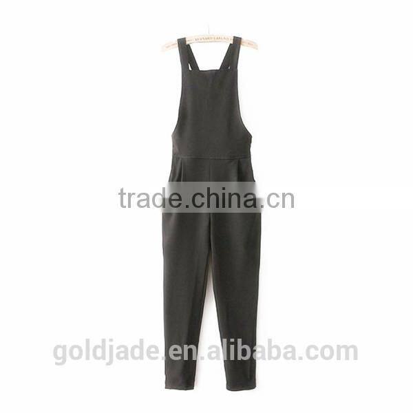 OEM lady sexy casual three quarter sleeve t shirts and suspender pants set
