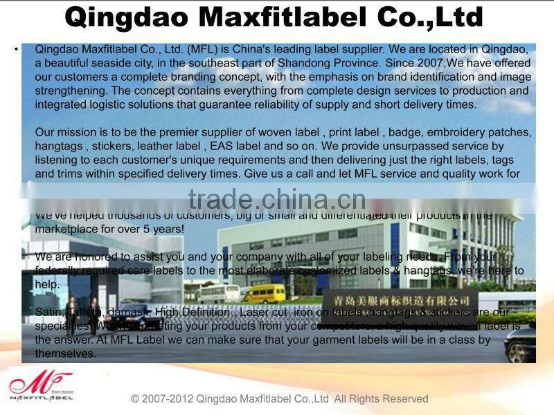 high quality customized garment labels printed label
