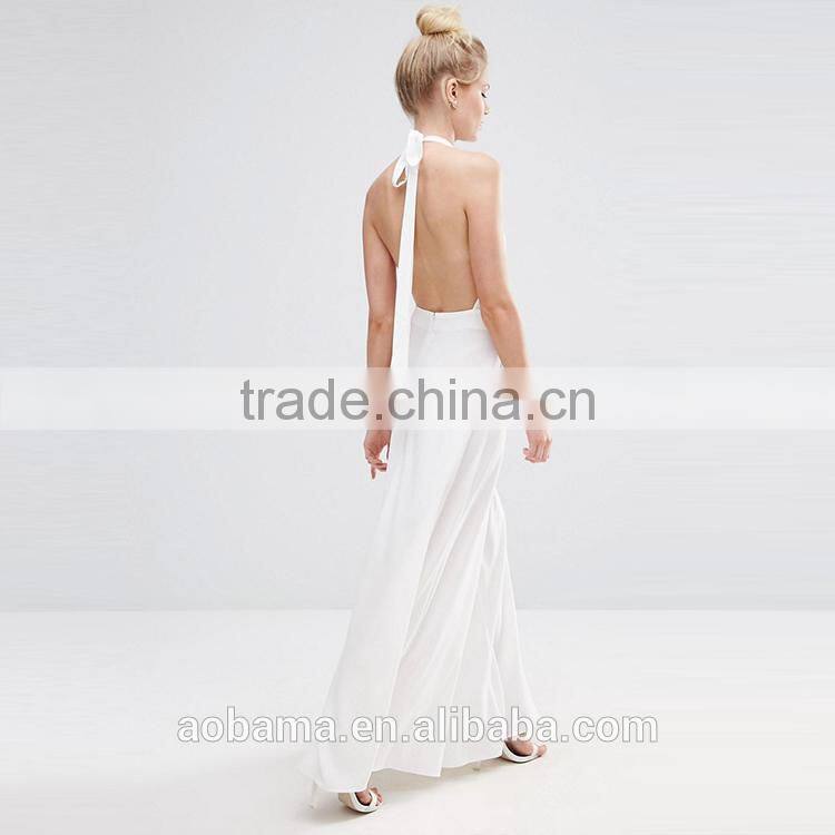 white fashion style halter 2017 Newly ladies western fat women dresses