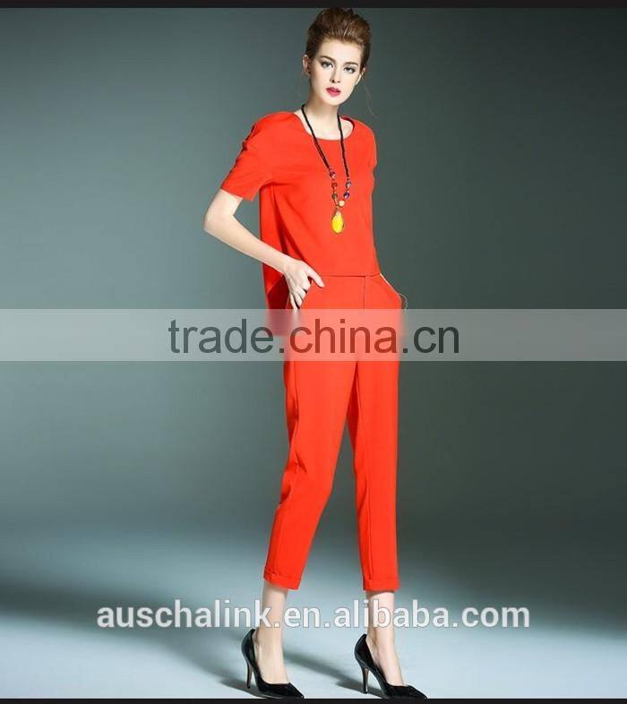 new model ladies red fashion office pants customized factory price