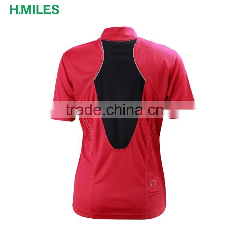 Long sleeve breathable Polyester Spandex fitness sport half zip t shirt
