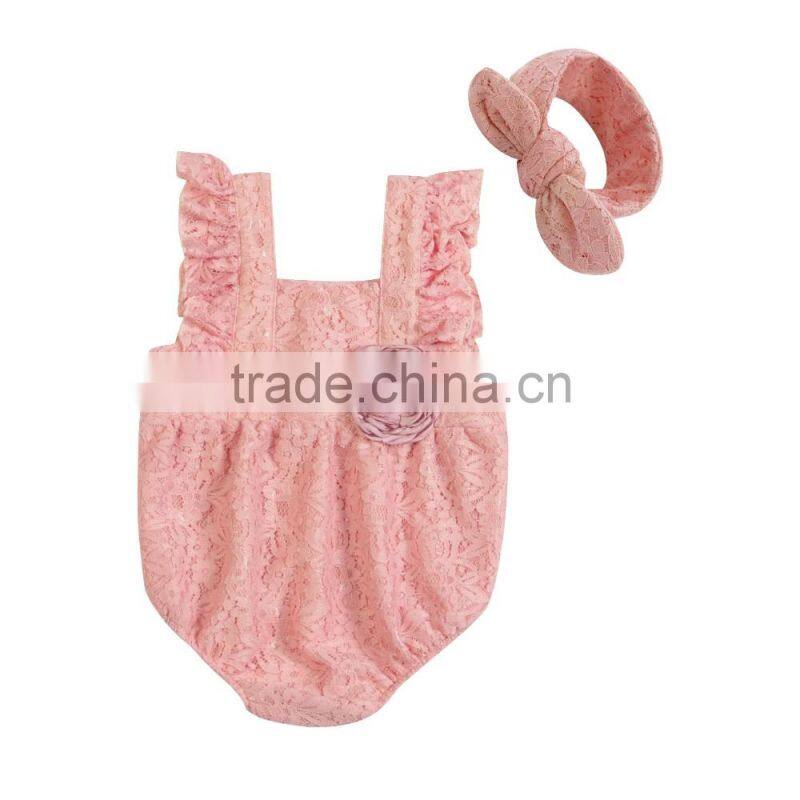 fashion newborn baby clothes girl's romper cotton sleeveless baby lace romper