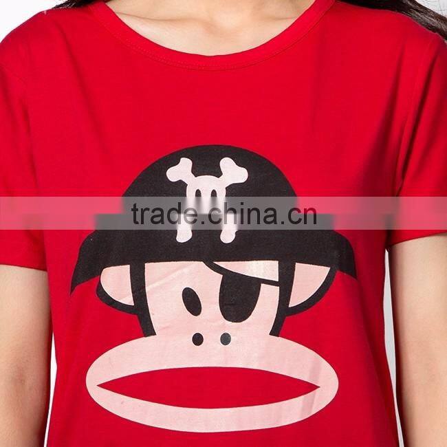 Customize printing of women's t- shirt, printing t shirt for young lady