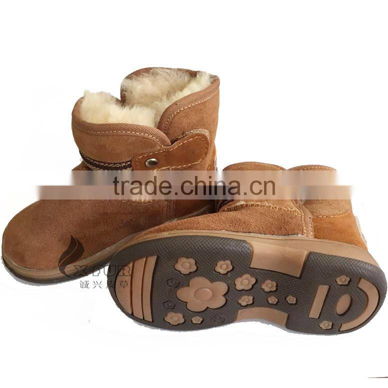 CX-SHOES-03 Cheap Genuine Sheared Sheep Skin Shoes For Babies