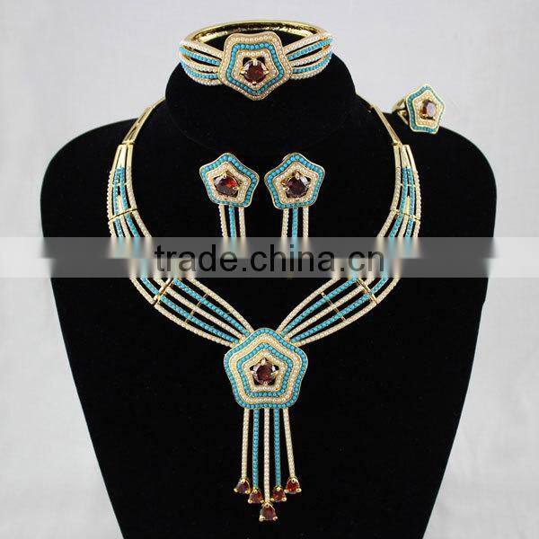 Custom Luxury African Bridal Beads Jewelry Set , Wedding Jewelry Set
