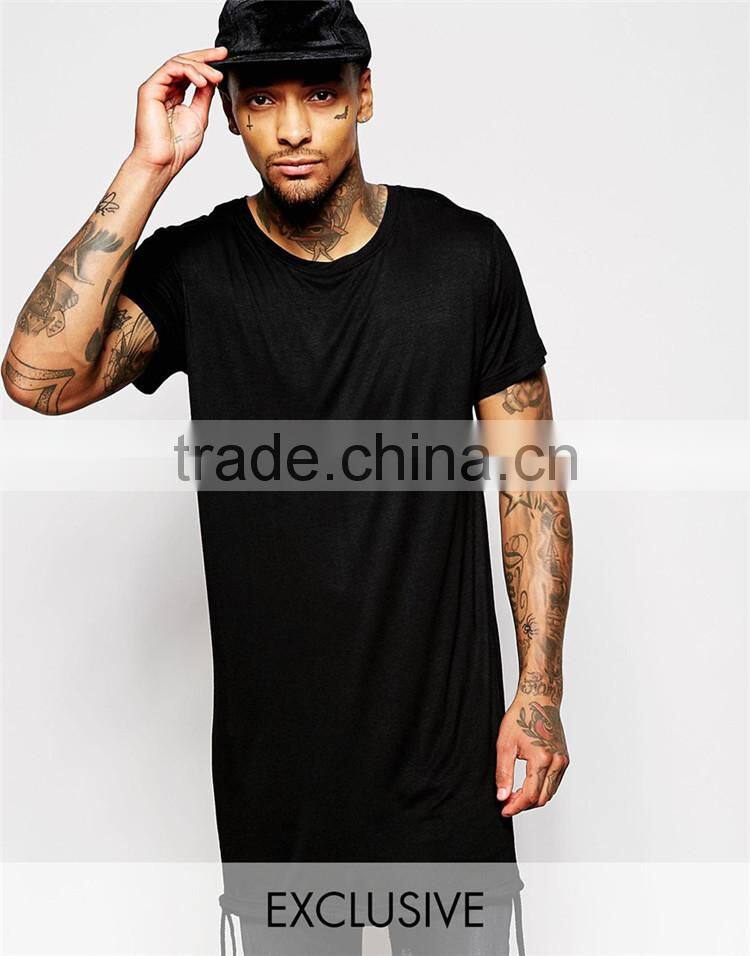 Mens black blank t shirt wholesale long t shirt blank