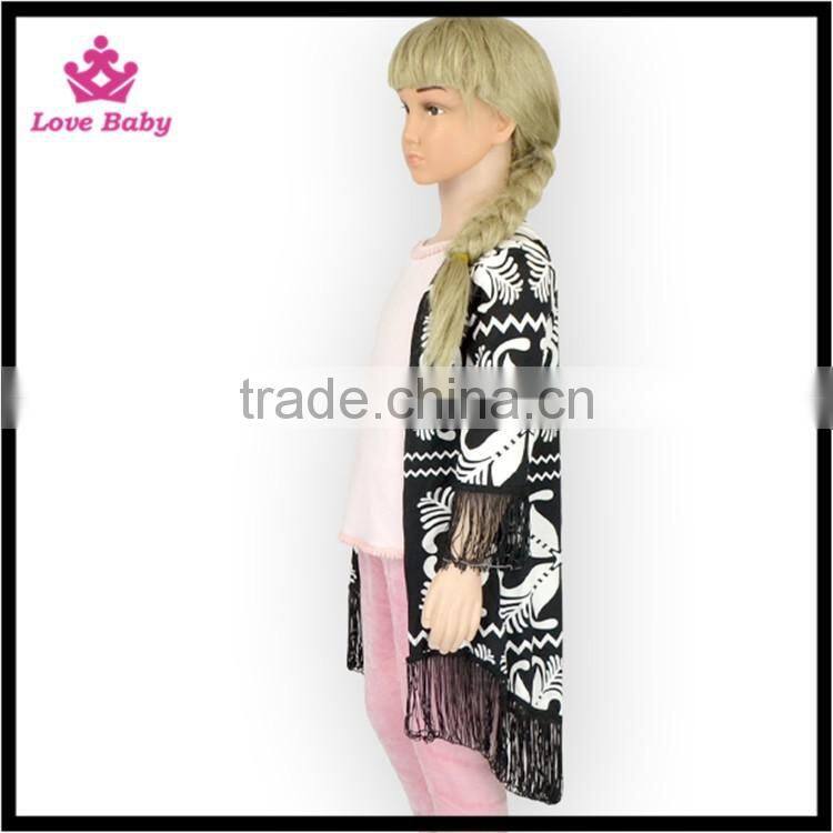 tassel kids long sleeve autumn coat dolman sleeve coat for kids 2016