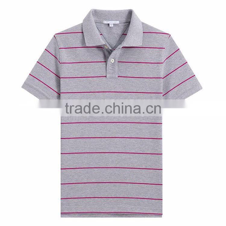 180gsm 65 polyester 35 cotton wholesale mens custom striped polo shirt