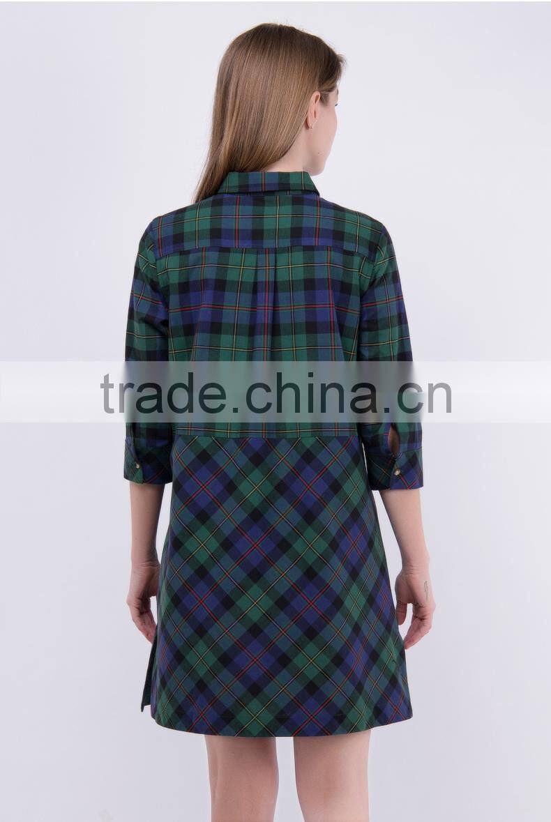 Z&M New women latest fashion dress shirt dress cotton dress