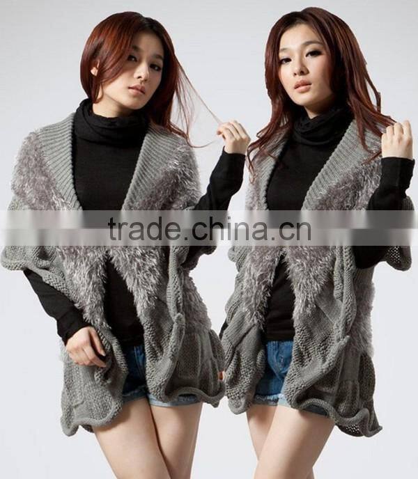 2016 latest design spring smiles batwing sleeve free size Korean style half sleeve loose knit cardigan latest