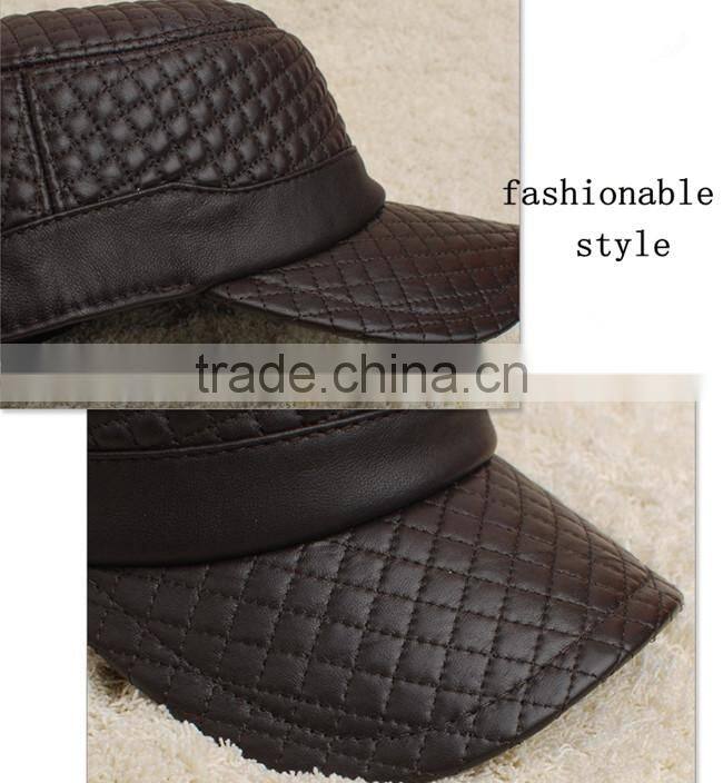 2013 hot selling ear protector genuine leather hat winter hat