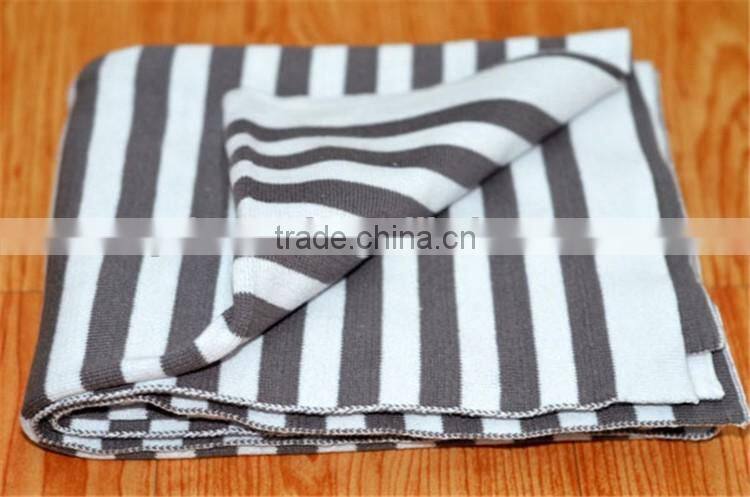 Stripe style knit baby blanket