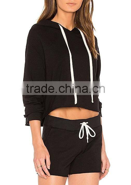 2017 OEM apparel womens tracksuit with hood sexy slim fit tracksuit women sport sets