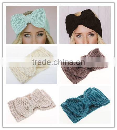 alibaba wholesale oversize knit headband with bow Winter Headband for women