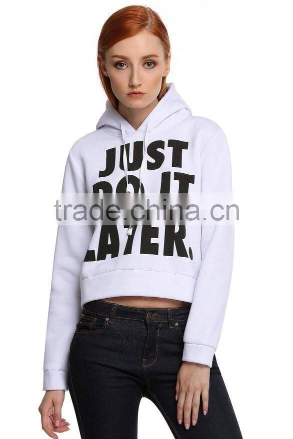 Women's 100% cotton pullover short style hoody