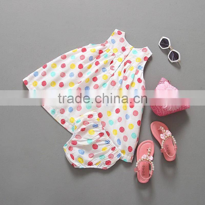Cotton Baby Girl cotton Summer dress with bloomer 2-piece set