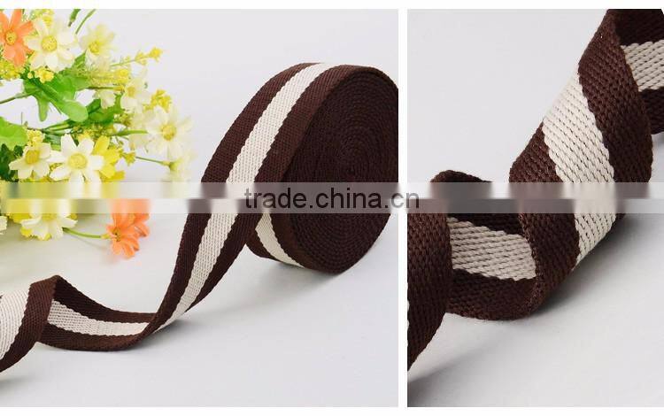 Brown Striped Canvas Webbing for Waist Belt