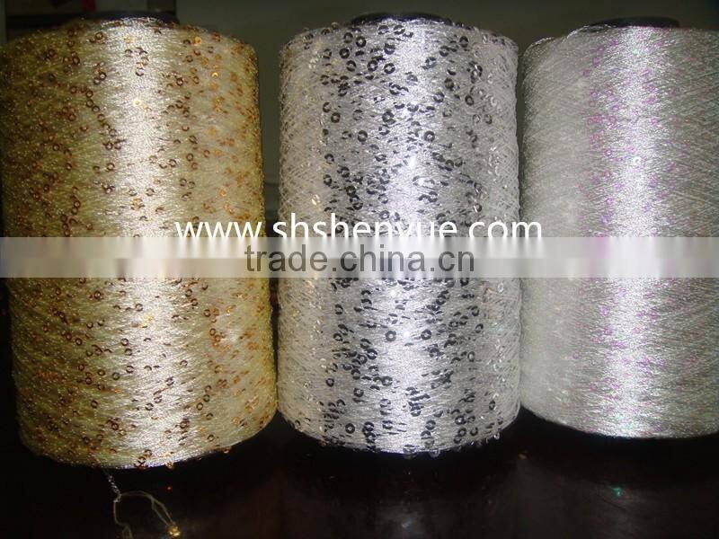 120D sequin thread with 4mm sequin for knitting