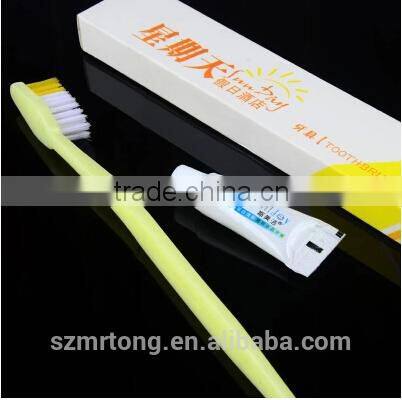 Hot Sale Disposable Hotel Toothbrush With 6g Toothpaste Dental Kit